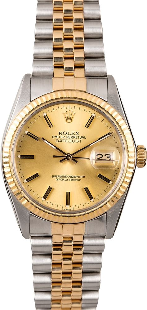 homage rolex two tone 16013 datejust|rolex datejust 16013 diamond bezel.